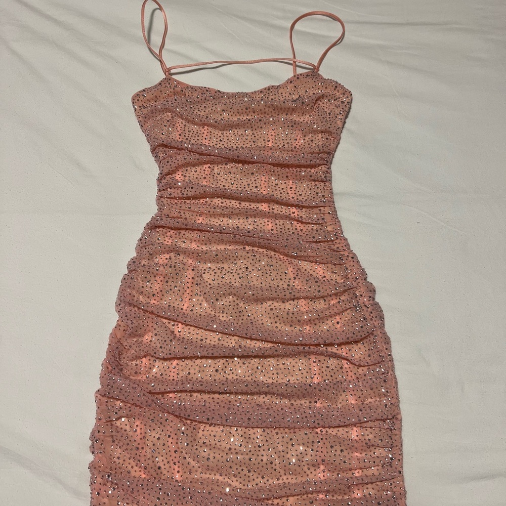 Oh Polly Sparkling Pink Mini Dress
